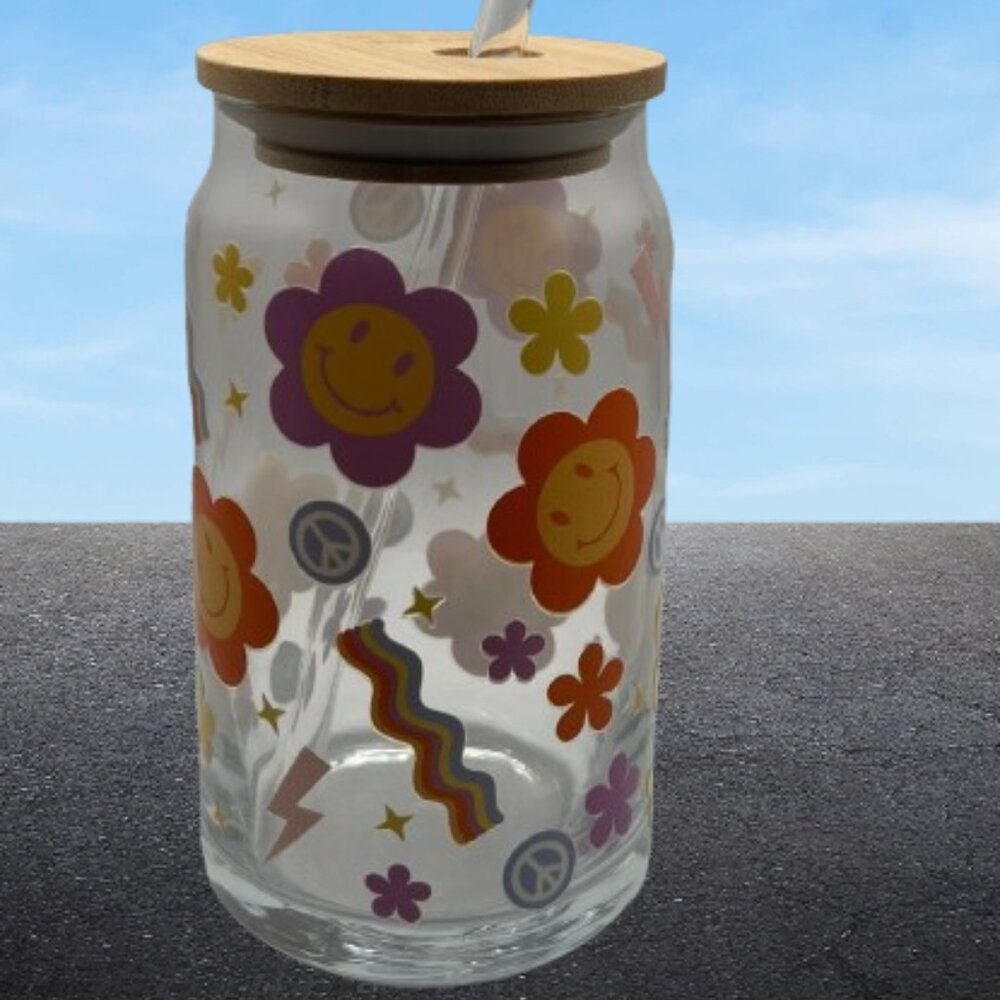 16 Oz Happiness Glass  Tumbler